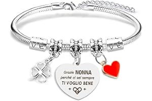 BOMEON Regalo Nonna,Nonna Idee Regalo,Bracciale Nonna,Idee Regalo Per La Nonna,Regali Per Una Nonna,Regalo Nonna Compleanno Originale,Idee Regalo Natale Nonna,Idee Regalo Per La Nonna Regali Di Natale