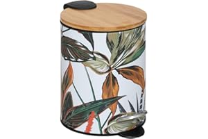 5 FIVE SIMPLY SMART Five - Poubelle en métal et bambou Soft Close 3 L déco Palawan