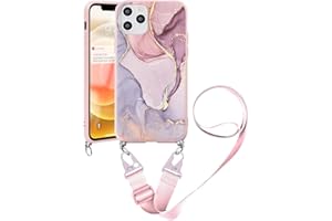 Yoedge Funda con Cuerda para Huawei P Smart 2019 6,21 Pulgadas, Delgada Ligera Fina Carcasa TPU Suave Silicona Case con Correa Colgante Ajustable Collar Correa de Cuello Cadena Cordón, Mármol