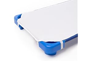 PAMBABY Kit6 pezzi Lenzuolino per Brandina impilabile scuola materna in Cotone 130x50cm Made in Italy lenzuolino con elastici per brandina asilo