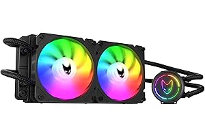 Oversteel - ZIRCON Refrigeración Líquida 240mm RGB, 2x Ventilador PWM 120mm RGB, TDP 200W, Compatible con Intel y AMD AM4, Color Negro
