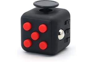 Appash Fidget Cube Stress Anxiety Pressure Relieving Toy Great for Adults and Children[Gift Idea][Relaxing Toy][Stress Reliever][Soft Material] (Black & Red)