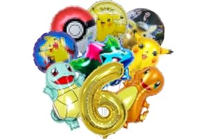 LGZIN 9 Pezzi Palloncini Cartoni Alluminio, 6 Anni Decorazione Compleanno, Palloncini Alluminio Compleanno, Palloncini Compleanno Set, Decorazione per Balloons per Feste Bambini Party Fornitur