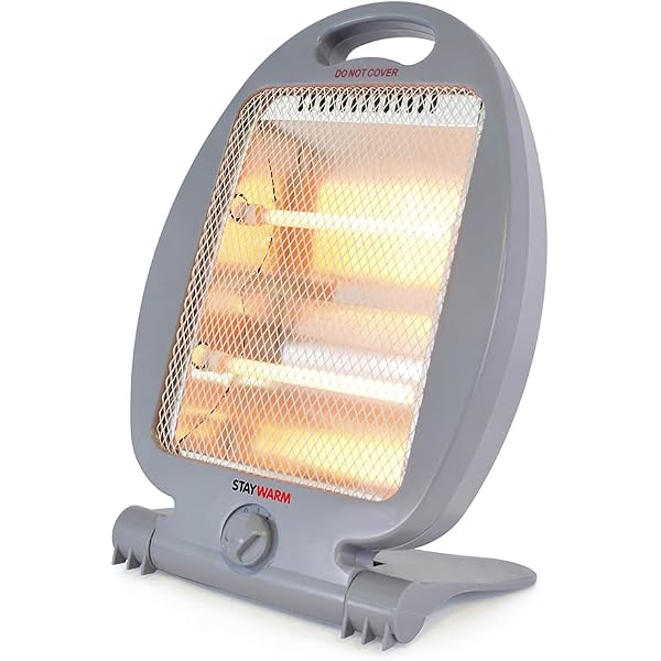 Geepas 800W Quartz Halogen Heater – Portable Upright Electric Heater with 2  Heat Settings 300W/600W, Safety Tip Over Switch, Ideal for Home Office  Caravans and Garages, White – 2 Years Warranty :