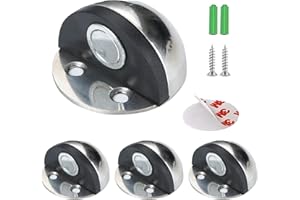 BIGCHEER Fermaporta Magnetico autoadesivo per ​Parete o Paviment, Fermaporta in Acciaio Inox, Evita che la porta colpisca il muro,Uso Casa e Ufficio (4 pezzi d'argento)