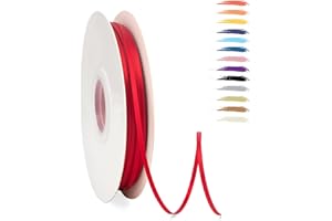 MORAINJAY 3mm Nastro di Raso,95M Rosso Nastro Satin per Confezioni Regalo,Nastri Raso Decorativo per Bouquet da Sposa,Fiocchi per Capelli,Decorazione Torte,Compleanno,Natale,Battesimo