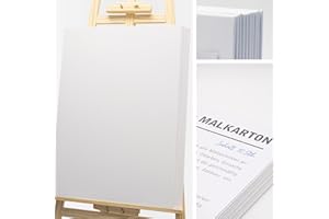 M MERCEO 10 Stk. 50x70cm große Künstler-Leinwände im Set zum bemalen - leere weiße Leinwand Malkartons, Malpappen aus 100% Baumwolle, 2-fach weiß grundiert - ideal zum Malen für Profis, Kinder, Hobby