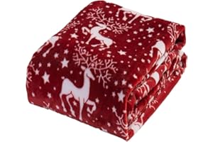 Casiler Weihnachtsdecke Doppelseitige Elch-gedruckte Flanelldecke Weihnachtsdecke Komfort Wurf-Decke Sofa Dekorative Decke
