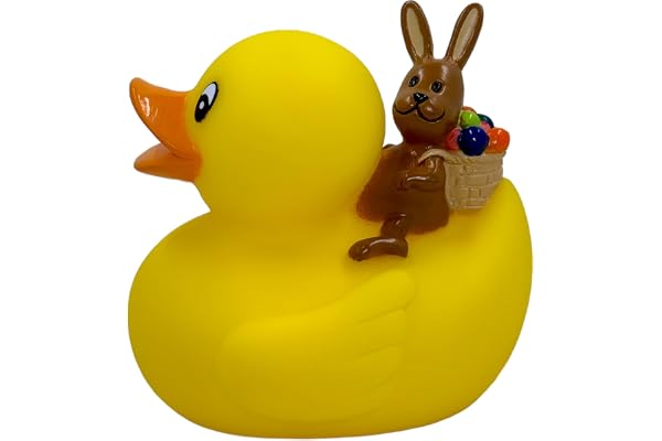 MIK funshopping Canard de bain couineur - Jouet pour baignoire (canard lapin de Pâques)