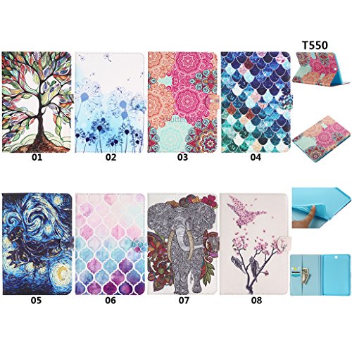 Samsung Galaxy TAB A 9.7 T550 Hülle, COLJOY Samsung Galaxy Tab A 9.7 SM-T550 T555 Kunstledertasche PU Schutzhülle Tasche Leder Brieftasche Hülle Case Cover mit praktischer Ständerfunktion und Auto Sleep / Wake Up Funktion, DDT002 - 6