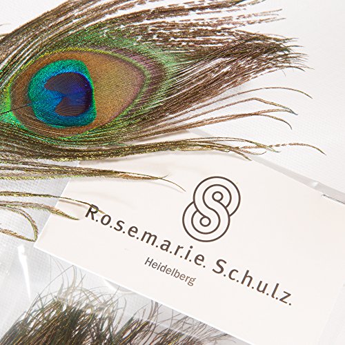 ROSEMARIE SCHULZ® Heidelberg 12 natürliche Pfauenfedern 25-30cm lang – Federn zum Basteln, Schmücken und zur Dekoration - 6