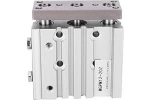 FDIT 12mm Bore 30-100mm Stroke Pneumatic Air Cylinder, Double Action Triple Rod, M5 Thread Air Fitting Port Aluminum Alloy Cylinder, 1.2 Bar to 10 Bar