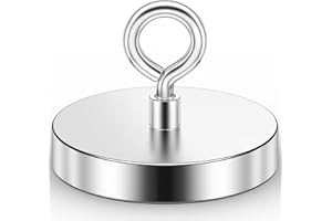 VNDUEEY Super Strong Neodymium Fishing Magnets, 680KG Pulling Force Rare Earth Magnet, Heavy Duty Magnets with Countersunk Hole Eyebolt for Retrieving in River Lake, Beach, Lawn -120mm