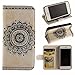 Produktbild Hülle für iPhone 6S,Case für iPhone 6,iPhone 6S Handyhülle Leder Wallet Case,YingC-T Elegant Malerei Mandala Blume Weiß Muster Handytasche iPhone 6 6S Schutzhülle Leder Bookstyle Brieftasche Ständer Stand Hülle mit Karte Halterung Magnetverschluss Extra Dünn Tasche Premium Design Klapphülle Flip Schutz Schale Hülle Etui Cover für Apple iPhone 6/6S 4.7 Zoll