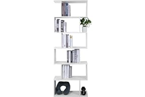 MONDEER Meerveil libreria Bianca in Legno Mobili Scaffale, per Soggiorno da Ufficio Casa, 70 x 24 x 191 cm