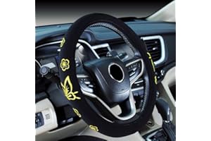 ‎MAYCO BELL 2018 Kfz Frauen Stickerei niedlichen Auto Lenkrad Abdeckung (gelben Schmetterling)