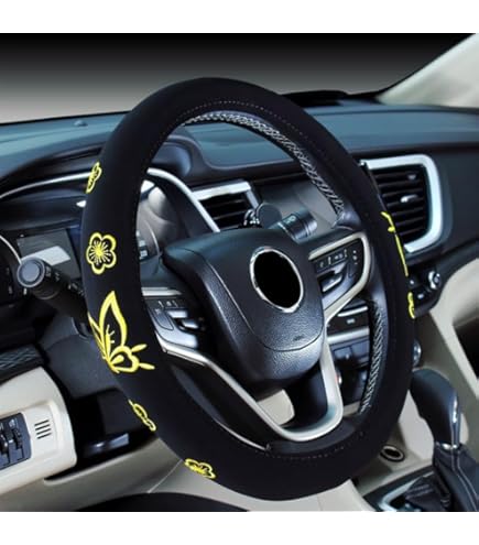Lenkradbezug Blumenmuster 37-38cm - Inklusive Schalt- & Handbremsschutz