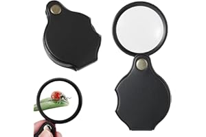 NJCXOLA 2 Pezzi Lente d'ingrandimento portatile, Lente Ingrandimento Tascabile 10x Lente di Lettura, Lente d'ingrandimento portatile per Libri Lettura di Giornali