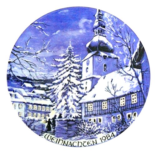 Preisvergleich Produktbild Wandteller Weihnachtsteller 1984 -ALT Tirschenreuth - 19.5 cm Ø - Wehrkirche