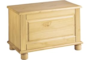 MOBLIT Baul de Madera Maciza de Pino, con puerta abatible, serie Canet. Medidas: 46x70x39 (AltoxAnchoXfondo), (Sin barnizar) Decoralo tu mismo