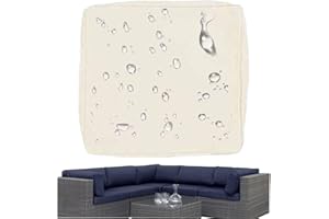 HKJGNH Pack de 1/2/4 Impermeable Funda de Cojín de Asiento de Sofá Exterior con Cremallera - 50x50 60x60 Cubierta Funda de Muebles para Interior, Exterior，Silla，Jardin，Muebles de Ratán(J22,1PC_60X60X10CM)