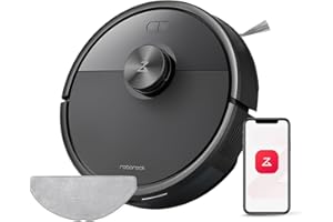 roborock Q7 M5 Set Robot Aspirapolvere Lavapavimenti con Mappatura, 10.000 Pa, Anti-groviglio, Quantità d'acqua Regolabile per il Lavaggio, Auto Boost sui Tappeti, Controllo APP, Nero