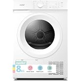 COMFEE CD08EHP05W Heat Pump Dryer, 8 kg, Class D, Quick Drying, CD08EHP05W | Quick Dry in 30', Anti Wrinkle, Refresh Function
