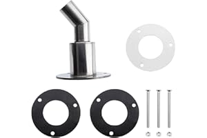 EFFITNEE Thru Hull Exhaust Skin 316 Steel, Tube Pipe Socket Hardware Exhaust Kit for Marine Truck Webasto Air Diesel Heater Exhaust Pipe （24mm Curved）