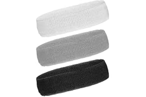 WJIAEER WJI 3 Piezas Cinta de Cabeza para Hombre y Mujer, Deportiva Elástica Antideslizante para Jogging y Running