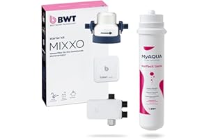 BWT MIXXO Starter Kit "Perfect Taste" | filtre eau robinet premium | filtre robinet domestique compact | système innovant de filtration eau | cartouche filtre eau incluse sous évier