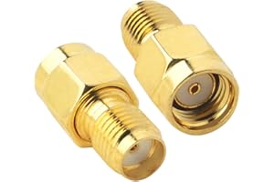 Boobrie SMA Female to RP-SMA Male Plug Adapter RP-SMA Male to SMA Female Adapter SMA to RP-SMA Coaxial Adapter WiFi Antenna Connector for WiFi Antenna Goggles FPV Drone Signal Booster Router 2-Pack