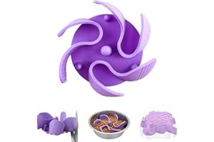 JINSIHU Gamelle Anti Glouton Chien, Gamelle d'alimentation Lente, Insert pour Ralentir la Nourriture pour Chiens Favorise Alimentation Saine et Digestion Lente, Découpable (Lilas)