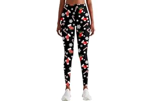 Rave on Friday Women Leggins Christmas Pattern Yoga Pants Sports High Waist Gym Elastic Elegant Slim Fit Skinny Athletic Workout Running Pants Tights S-XL