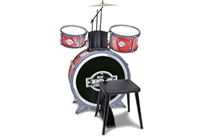Bontempi | BeatMaster: Batteria per Piccoli con Suoni Realistici e Tanto Divertimento, Rosso e Nero, 500x500x680 mm
