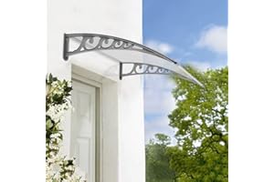 YJIIJY Pensilina Tettoia per Porta, in Alluminio, Tenda da Veranda Pensilina, per Porta o Finestra per Esterno, Disponibili in Diverse Misure (80 x 120 CM)