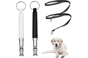 Fadbudss Gwizdek dla psa o wysokiej częstotliwości, bezgłośny, ultradźwiękowy, zapobiegający szczekaniu, efektywny trening psa, gwizdek dla psów, z regulowaną smyczą, pomoc edukacyjna dla psów
