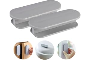 CiciIng 2 sztuki klamki do drzwi balkonowych, klamki do drzwi, samoklejące uchwyty do szafy, na zewnątrz, z tworzywa sztucznego, kolor szary