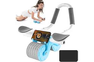 TOPRON Abdominal Roller Wheel, Neues Automatisches Rebound-Bauchrad mit Ellenbogenstütze, Stabilen DoppelräDern Bauchtrainer mit Kniematte Perfektes Heim-Fitnessgerät für Männer und Frauen
