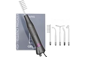 ‎GESS GESS Dars pręt o wysokiej częstotliwości z 5 prętami HF, gaz argonowy i neonowy, darsonval wysoka częstotliwość, trądzik, wypadanie włosów, redukcja zmarszczek, urządzenie kosmetyczne do systemu