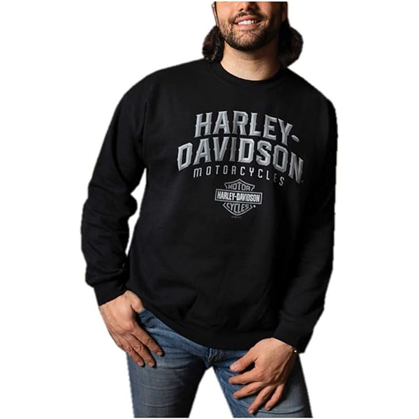 Harley-Davidson Maglietta a Maniche Lunghe da Uomo con Teschio, Bianca, 99092-14VM, Bianco, M