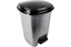 BEST HOUSE ANOTHER FINE PRODUCT BH | Pedal Bin | 12 Litres | Gray | Pack of 1 | Foot Pedal Dustbin | Trash Can Waste Bin | Rubbish with Lids Used for Home Office, Hospitals Garbage Management, Bathroom or Outdoor - By BEST HOUSE
