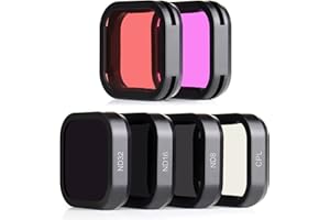 SOONSUN 6er-Pack Objektivfilter für GoPro Hero 11 10 9 Schwarz (ND8, ND16, ND32, CPL, Light Red Filter), Neutral Density Circular Polarizing Diving Lens Filter Kit for GoPro Hero 9 10 111 Black