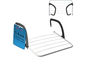 Laundry Mate Radiator Airer 5 Bars – Over Door Clothes Airer, Adjustable Folding Radiator Drying Rack for Towels & Laundry, Space Saving Cloth Drying Rack for Radiators, Doors & Baths