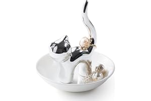 Titanape Katze Ringhalter Schmuckständer, Personalisierter Schmuck Aufbewahrung Kawaii Deko,Geburtstagsgeschenk für Frauen Mama Beste Freundin Hochzeit Weihnachts Valentinstag Muttertag Geschenk