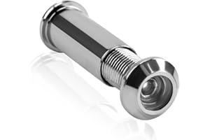 KCRNW Polished Chrome Door Viewer 180° Wide Angle Spy Hole Security Spy Hole for Front Door Zinc Alloy Door Viewer Safety for Home Office Hotel Silver Outer Diameter 12mm Applicable Door Thickness 35-60mm