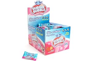 FLEER ESPAÑOLA Dubble Bubble Sin Azúcar Sabor Fresa | Expositor con 150 Unidades