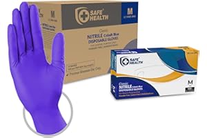 Safe Health Guanti monouso in Nitile Blu Cobalto Taglia M | 1000 pezzi | Senza polvere Senza Lattice | EN 374 Pulizia Cucina Sanitaria Fai da te Salone di bellezza Consegna | 3 Mil