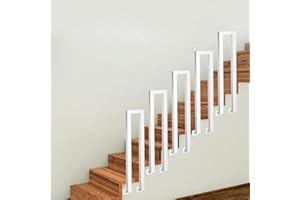 T-ZBDZ Main Courante pour Escalier Intérieur Extérieur,Garde Corps en u,Garde de Corps en Métal,Rampe Escalier en Forme de U,Rampe d'escalier pour Parapet Balcon,Montage latéral,Blanc,75cm