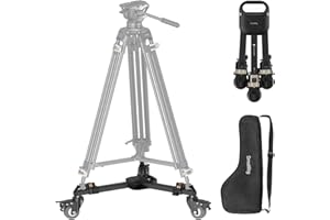 ‎SMALLRIG SMALLRIG Quick-Lock Photography Heavy Duty Tripod Dolly, Heavy Duty z 3-calowymi gumowymi kółkami, regulowanymi nogami, uchwytem i torbą transportową, kółka statywowe o udźwigu 44-5020