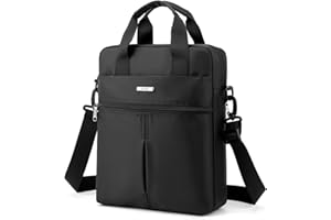 zhongningyifeng Męska 14-calowa torba na ramię na laptopa nylonowa torba kurierska biznesowa wodoodporna na co dzień czarna torba crossbody do pracy, podróży na zewnątrz, Czarny